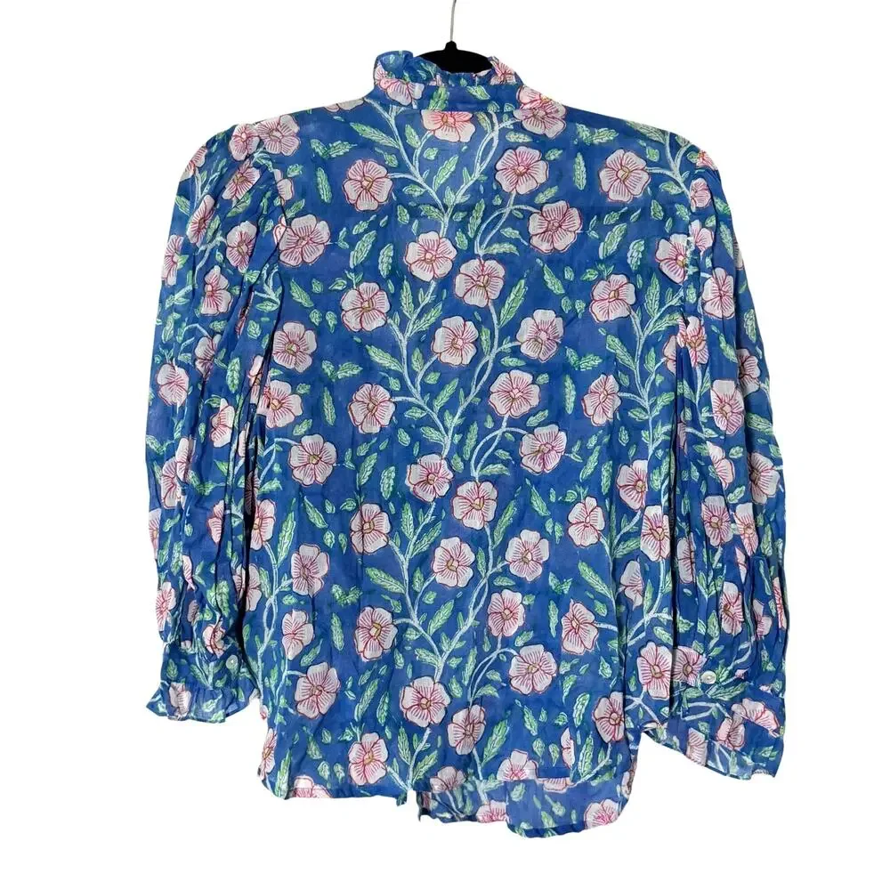 Oliphant Ruffle Front Button Blouse - Picture 4 of 6